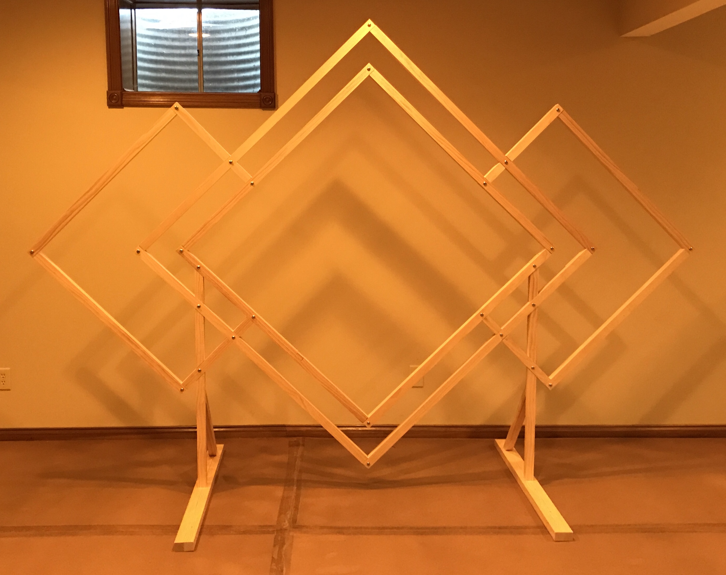 Backdrop assembled with completed legs